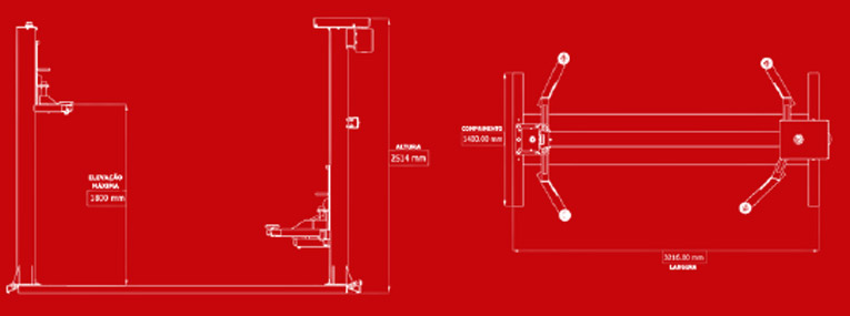 EF 2500 - Elevador Automotivo Estrutural 2,5 Toneladas | Automech